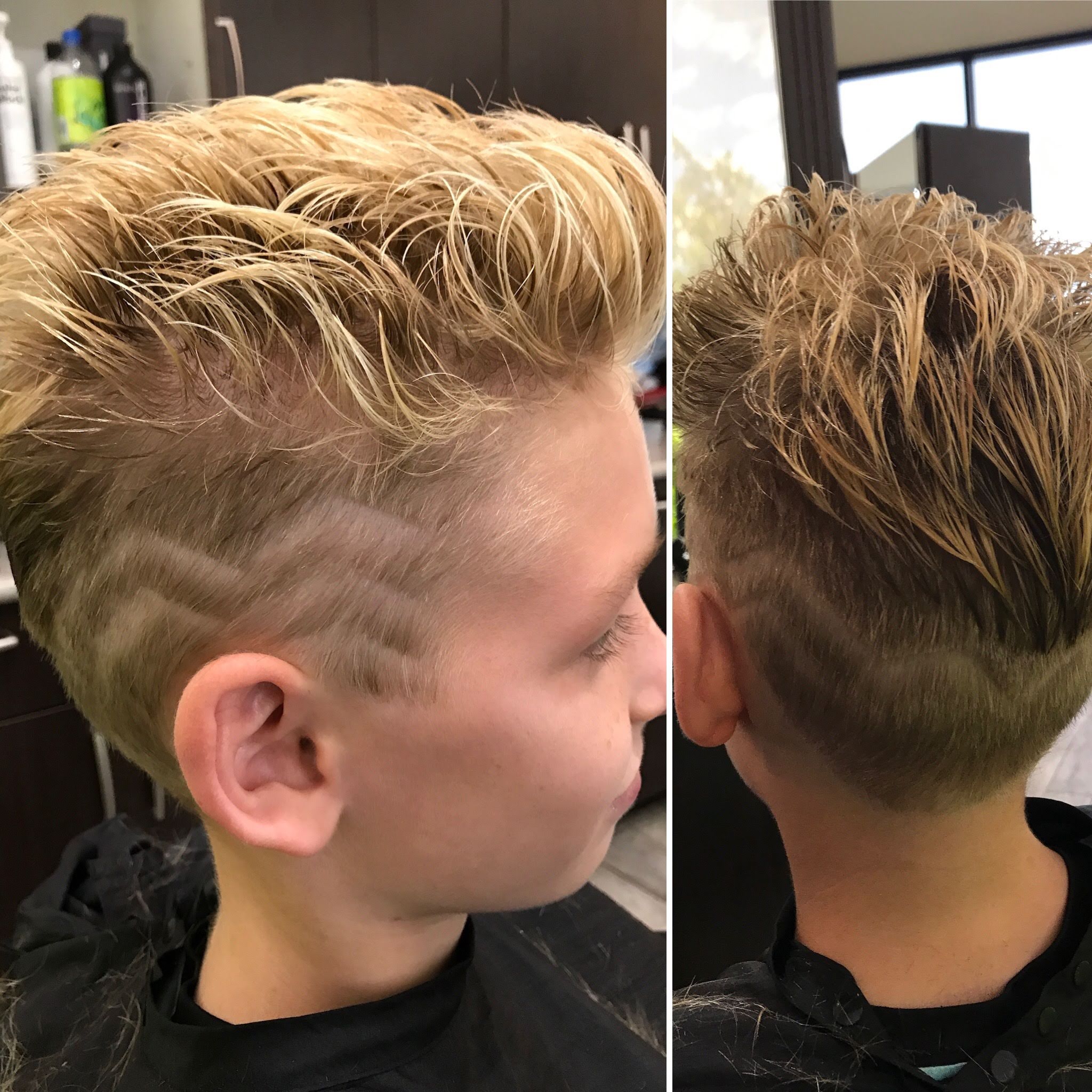 Side view of young boys hair style at The Salon at Lakeside